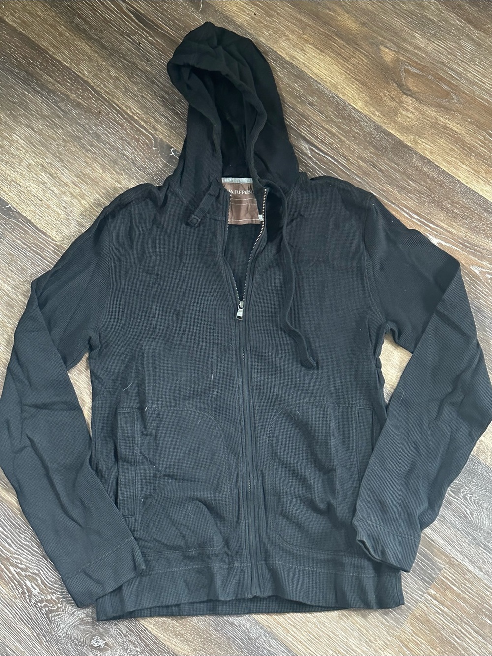 Banana Republic Black Men's Lightweight Hooded Zip Jacket